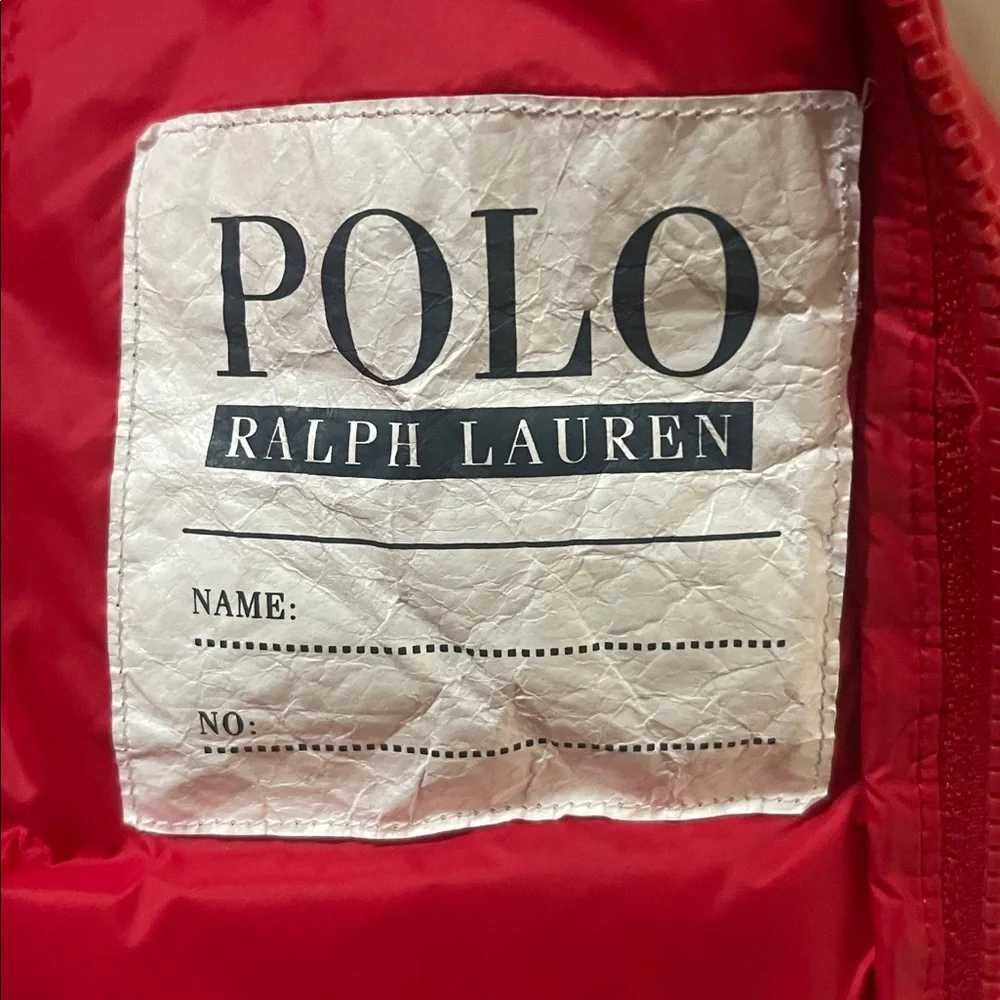 Polo Ralph Lauren Packable Quilted Water Repellent Red PufferJacket-Size 10/12 - Picture 10 of 11